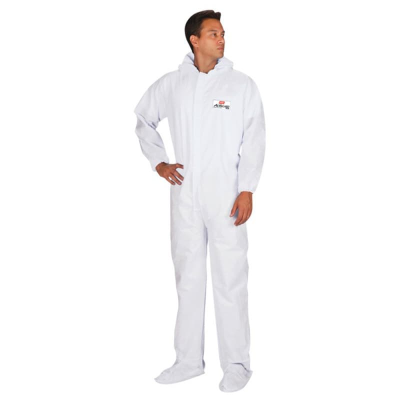 ActivGARD® Polypropylene Disposable Coverall Elastic with Wrist/Ankles/Collar/Hood, Large, White