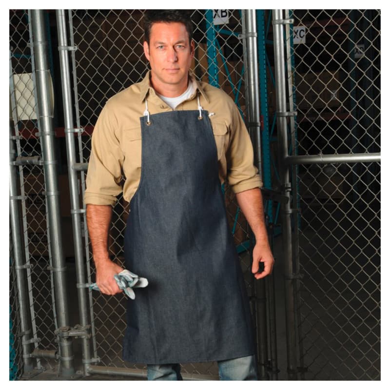 NS® 2-Pocket Denim Apron, Blue, 28" x 38