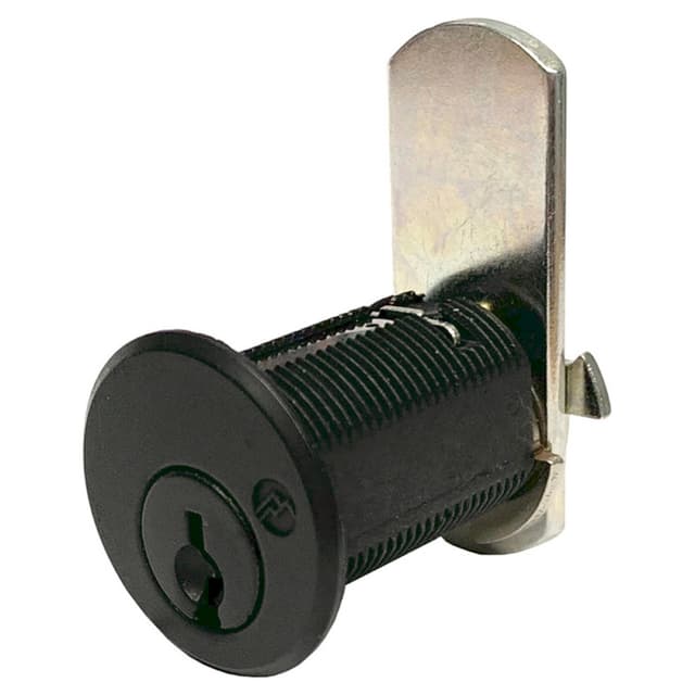 DCN N Series Pin Tumbler Cam Lock for 3/4" Material Thickness, Flat Black, Keyed Different