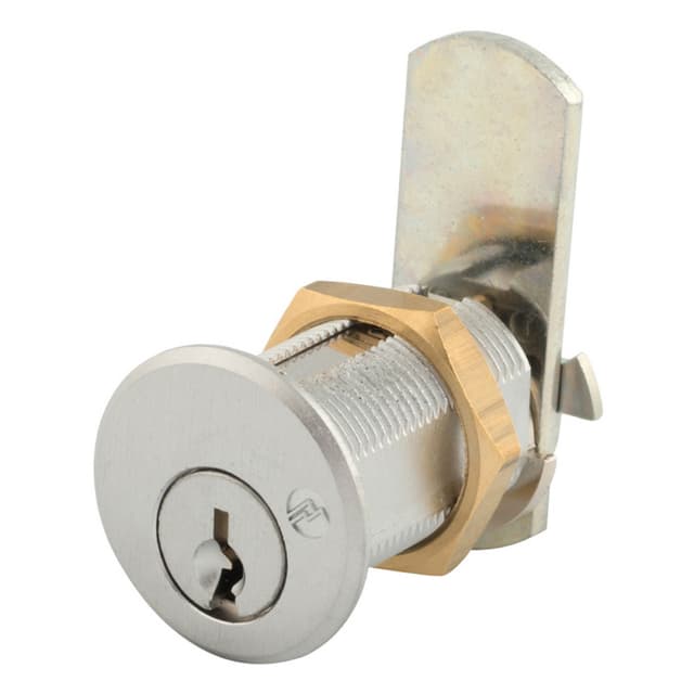 DCN N Series Pin Tumbler Cam Lock for 7/8" Material Thickness, Satin Chrome, Keyed Different