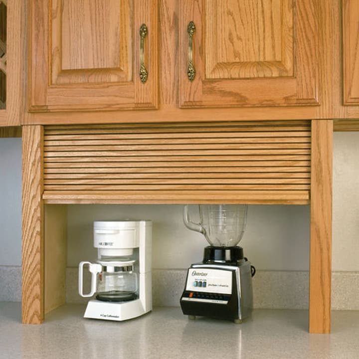 24" Solid Wood Door Straight Appliance Garage, Alder