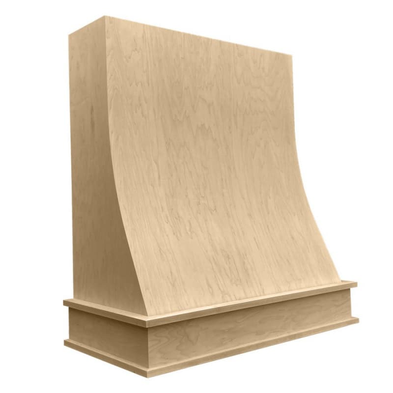 36" Waterfall Range Hood with Broan Liner, Maple