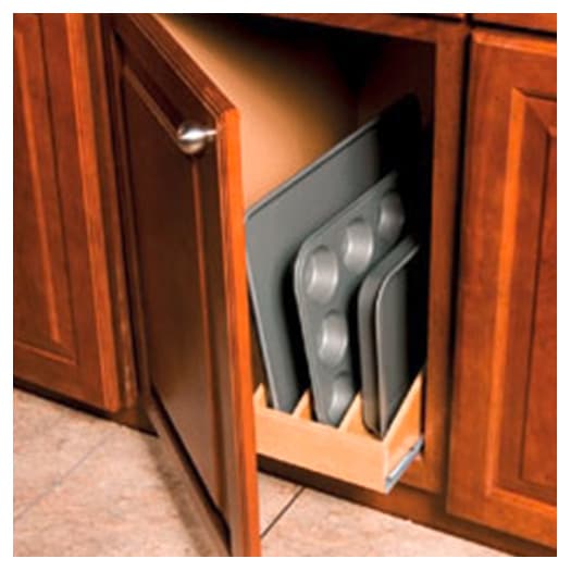 11" Roll Out Tray Divider, 3 Dividers, Maple