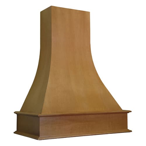 36" Silver-Metallic Straight Bottom Range Hood with Broan Compatible Liner, Maple
