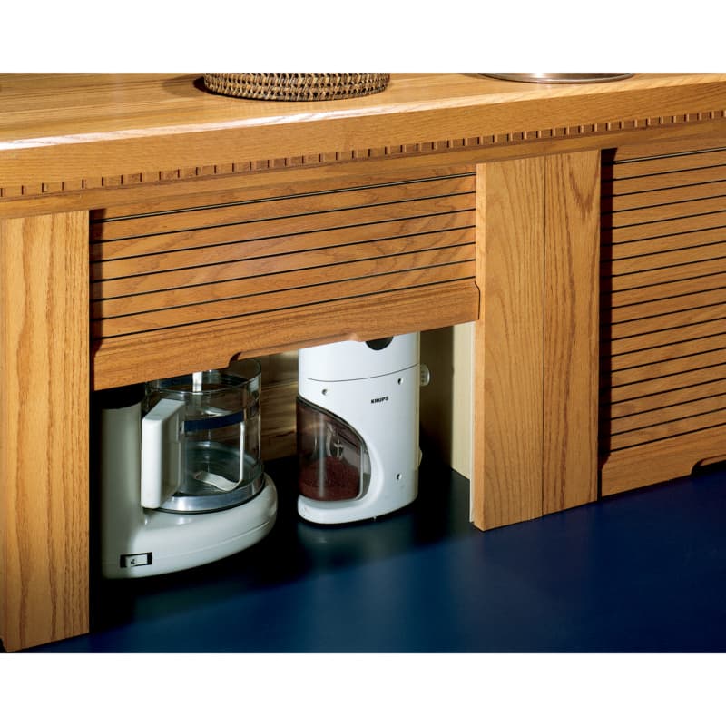 24" Solid Wood Straight Appliance Garage, Red Oak