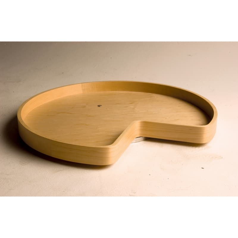 32" Kidney 2 Tray Wood Lazy Susan with Cast Bearing