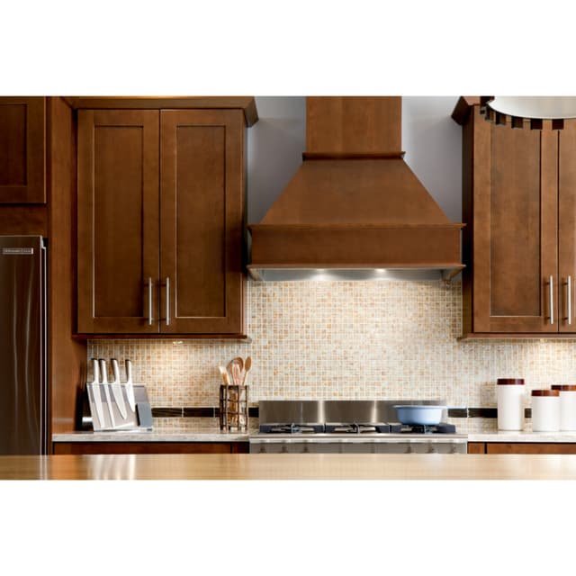 Signature Straight 48" Wide Wood Range Hood, Sirius Compatible Liner, Omega National
