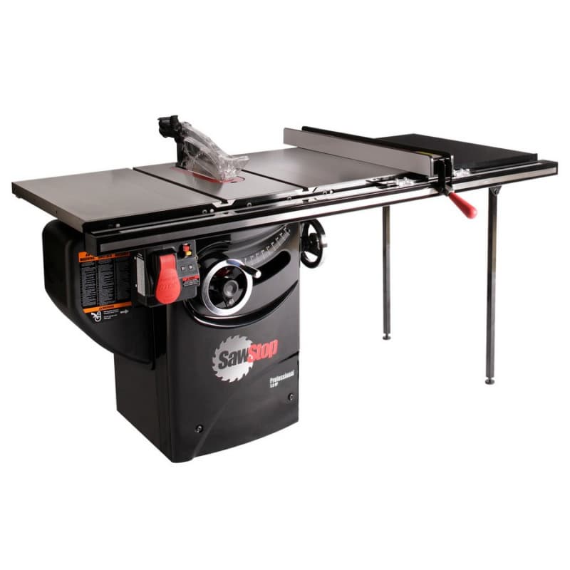 SawStop Professional 3HP Cabinet Saw with 36" Professional T-Glide Rip Fence, Rails/Extension Table