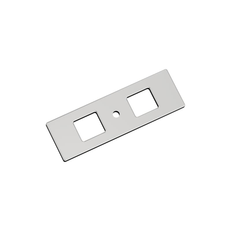 94mm Medora Rectangle Cabinet Knob Backplate, Polished Chrome