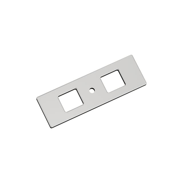 94mm Medora Rectangle Cabinet Knob Backplate, Polished Chrome