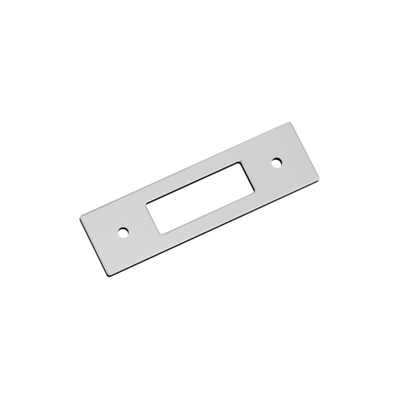 76mm Medora Rectangle Cabinet Pull Backplate, Polished Chrome