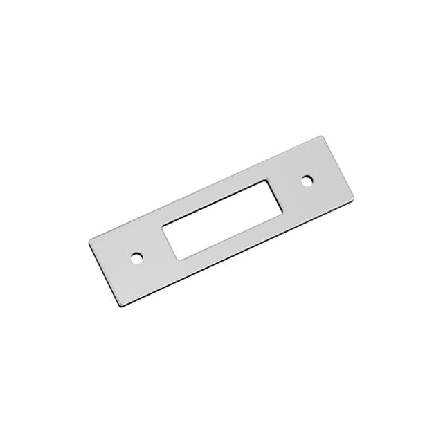 76mm Medora Rectangle Cabinet Pull Backplate, Polished Chrome