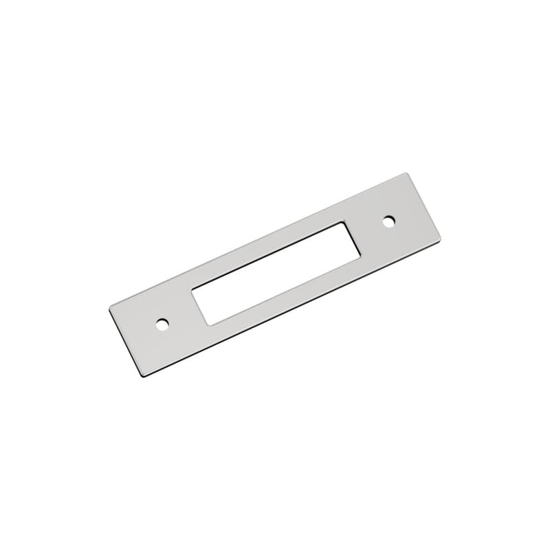96mm Medora Rectangle Cabinet Pull Backplate, Polished Chrome