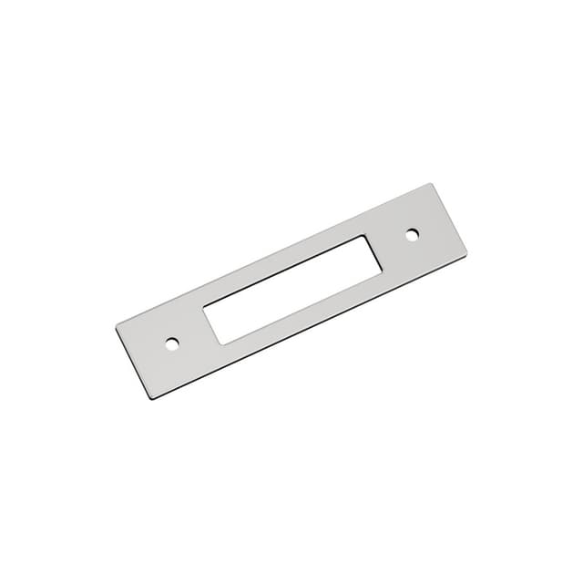 96mm Medora Rectangle Cabinet Pull Backplate, Polished Chrome