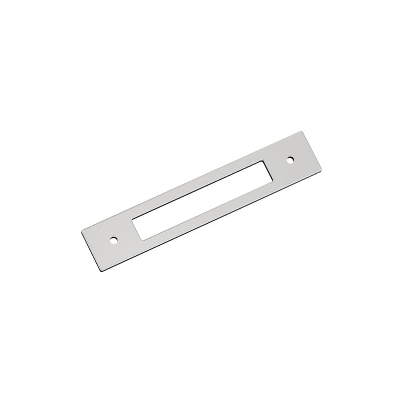 128mm Medora Rectangle Cabinet Pull Backplate, Polished Chrome