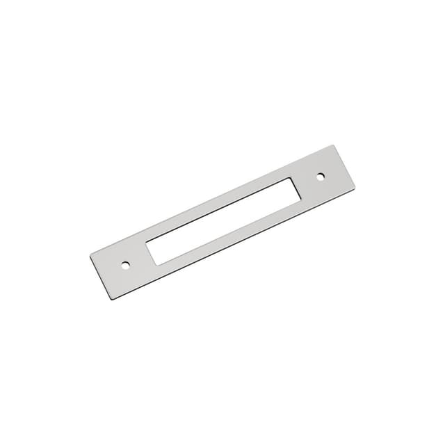 128mm Medora Rectangle Cabinet Pull Backplate, Polished Chrome