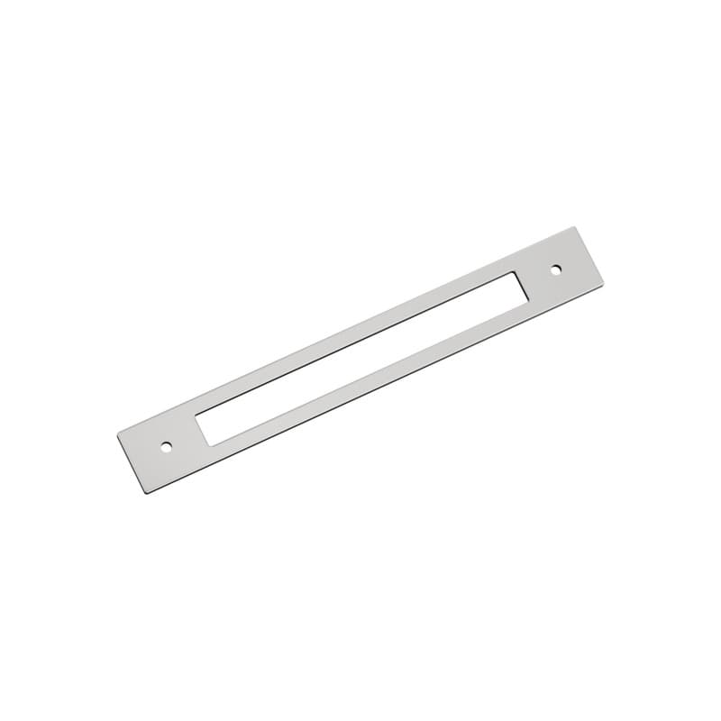 192mm Medora Rectangle Cabinet Pull Backplate, Polished Chrome
