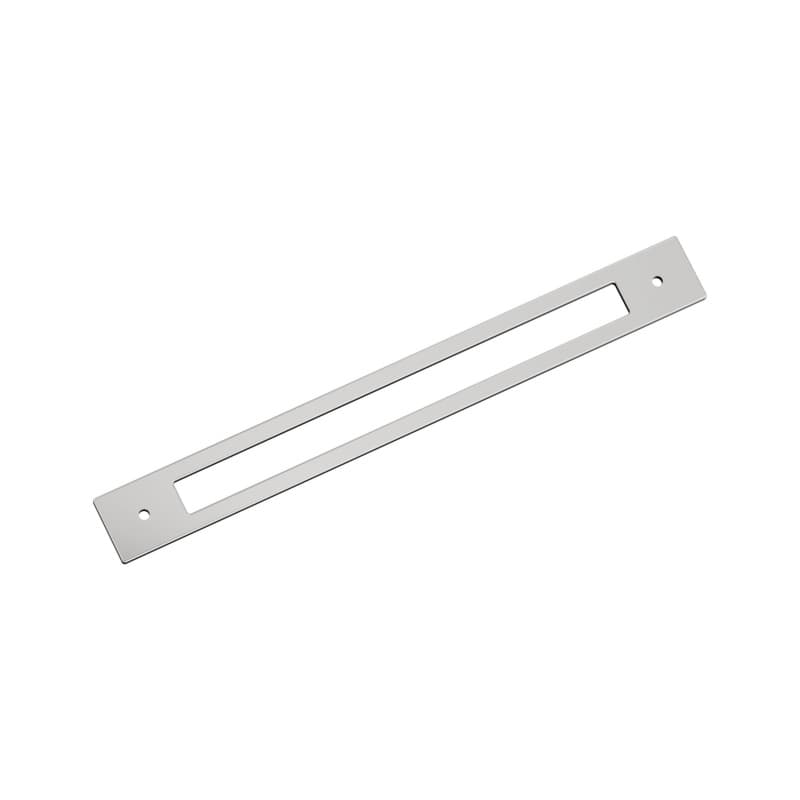 256mm Medora Rectangle Cabinet Pull Backplate, Polished Chrome