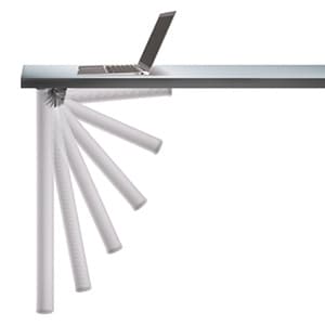 2" Diameter x 27-3/4" High Click Foldable Table Leg Set, Alumina
