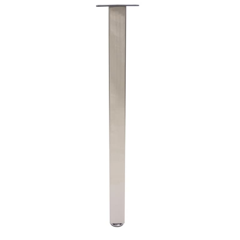 3" Wide x 40-3/4" High Square Rockwell Table Leg Set, Brushed Steel, 4/Set
