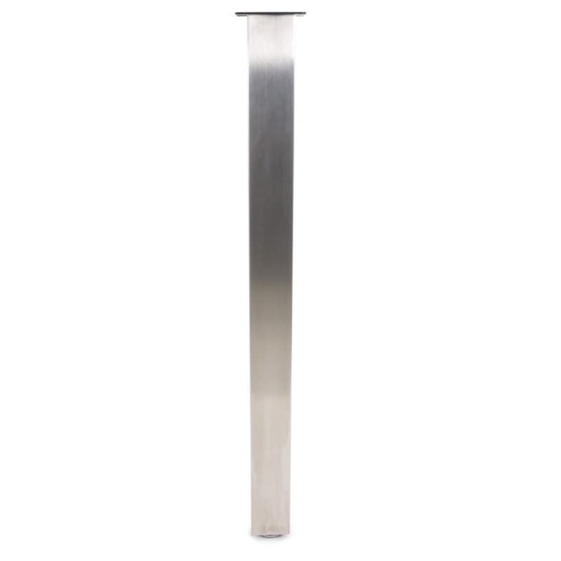 3-1/8" Wide x 28" High Square Rockwell Single Table Leg, Stainless Steel