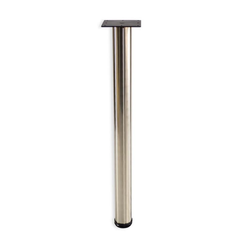 2-3/8" Diameter x 28" High Rockwell Single Table Leg, Brushed Steel
