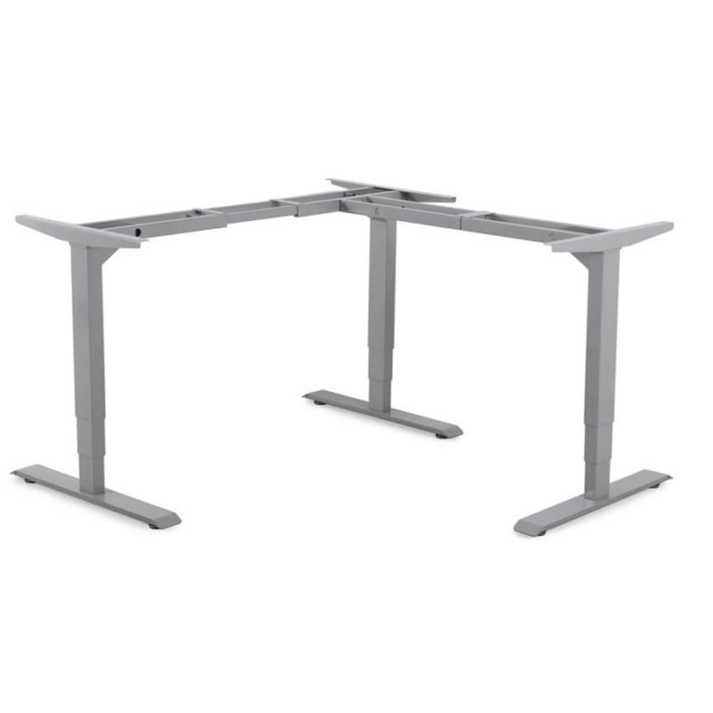 56.3" - 87.8" Wide x 30" Deep L-Shape Electric Desk Frame, Gray