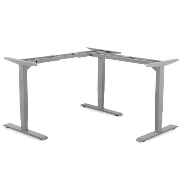 56.3" - 87.8" Wide x 30" Deep L-Shape Electric Desk Frame, Gray