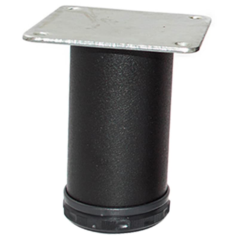 2" Diameter x 4" High Como Furniture Leg, Black Flat