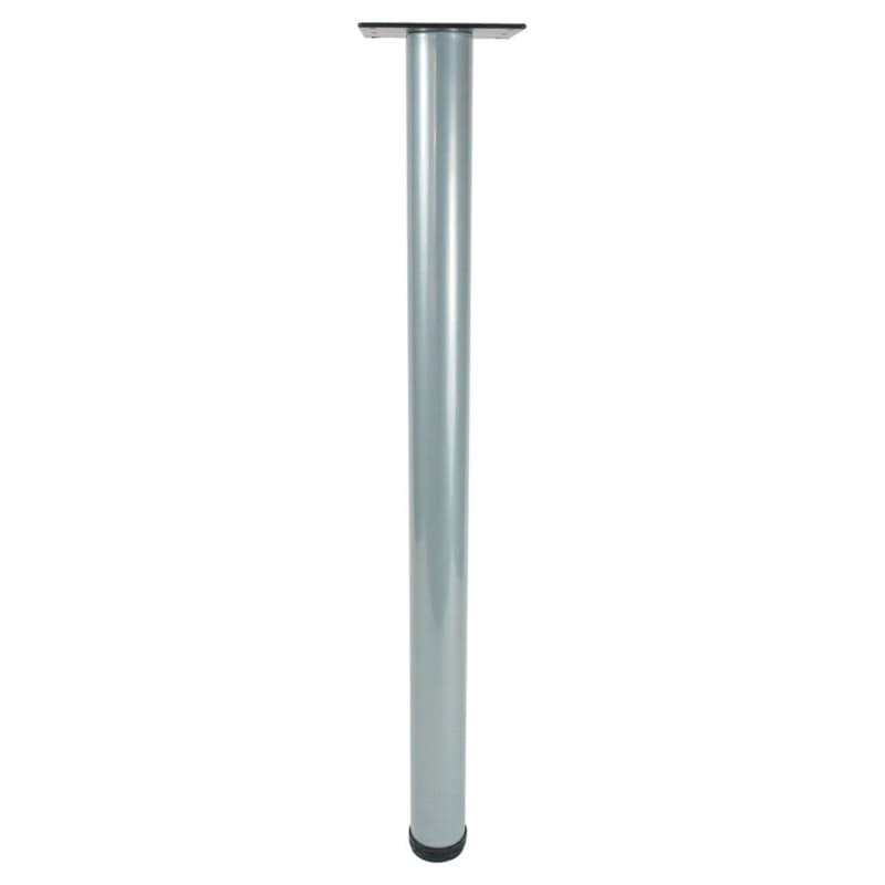 2" Diameter x 28" High Rockwell Table Leg Set, Aluminum Silver, 4/Set
