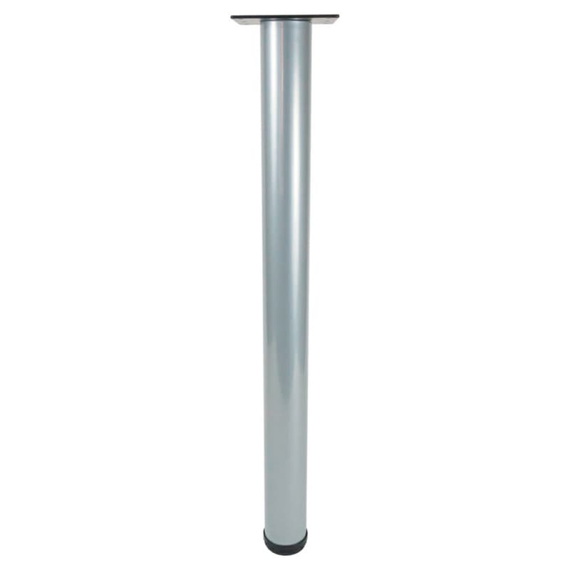 2-3/8" Diameter x 28" High Rockwell Table Leg Set, Aluminum Silver, 4/Set