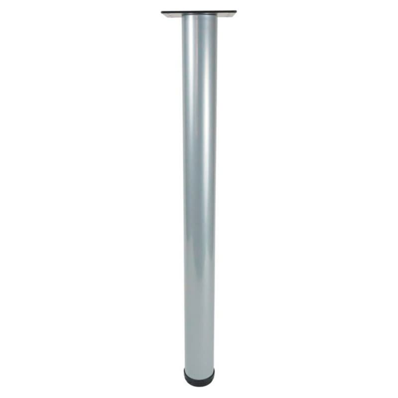 2-3/8" Diameter x 28" High Rockwell Single Table Leg, Aluminum Silver