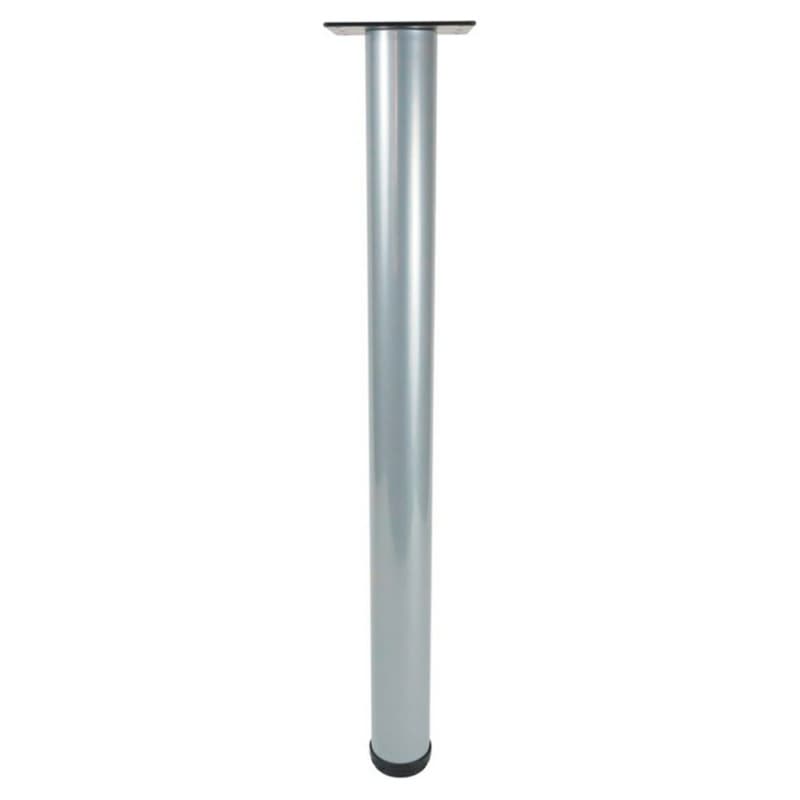 3" Diameter x 40-3/4" High Rockwell Table Leg Set, Aluminum Silver, 4/Set