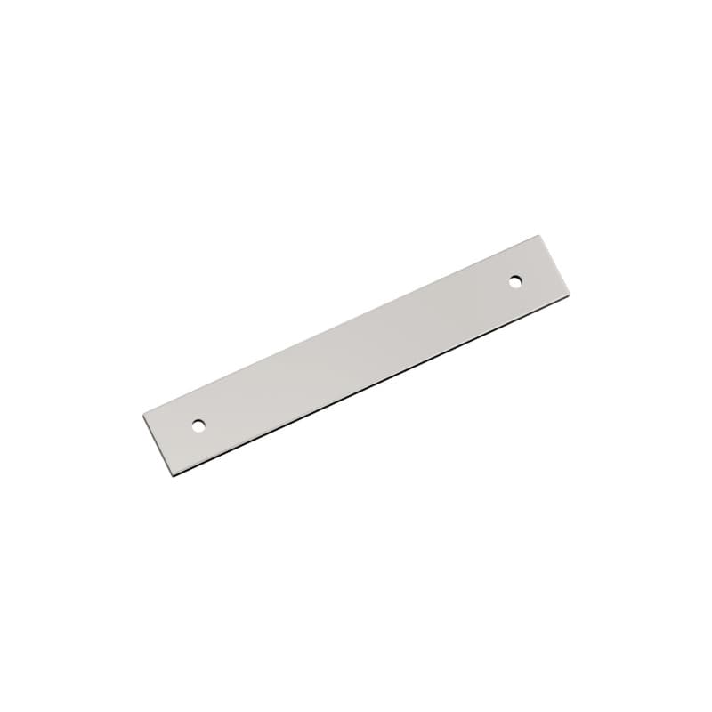 128mm Ladera Rectangle Cabinet Pull Backplate, Polished Nickel