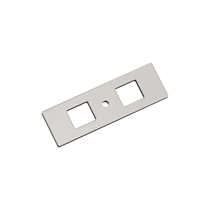 94mm Medora Rectangle Cabinet Knob Backplate, Polished Nickel