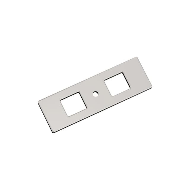 94mm Medora Rectangle Cabinet Knob Backplate, Polished Nickel