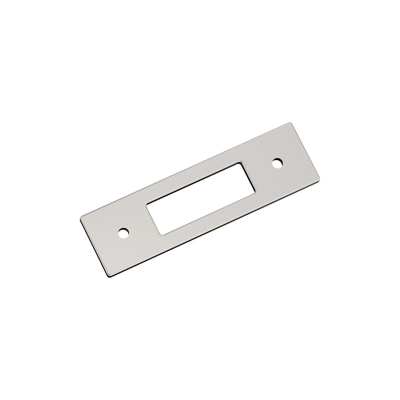 76mm Medora Rectangle Cabinet Pull Backplate, Polished Nickel