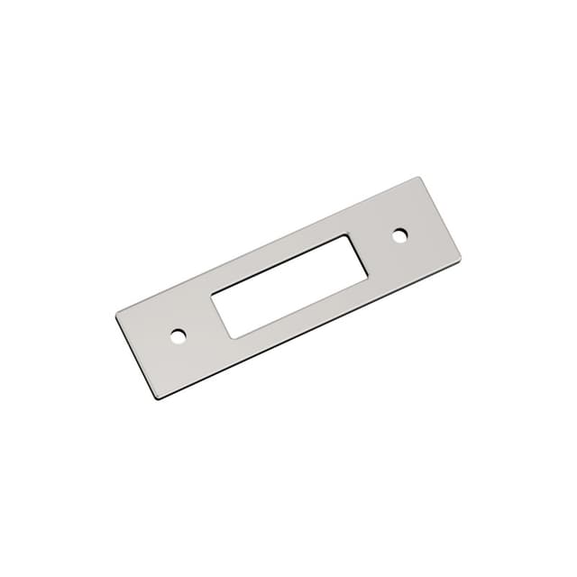76mm Medora Rectangle Cabinet Pull Backplate, Polished Nickel
