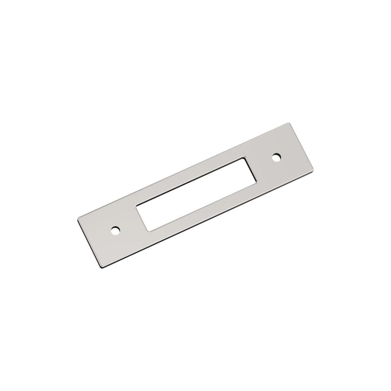 96mm Medora Rectangle Cabinet Pull Backplate, Polished Nickel