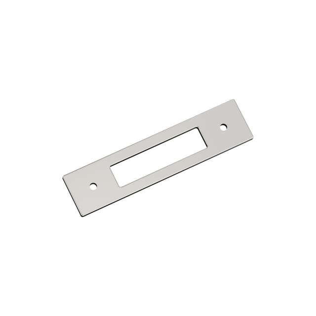96mm Medora Rectangle Cabinet Pull Backplate, Polished Nickel