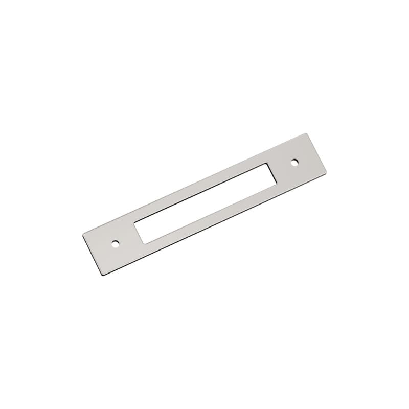 128mm Medora Rectangle Cabinet Pull Backplate, Polished Nickel