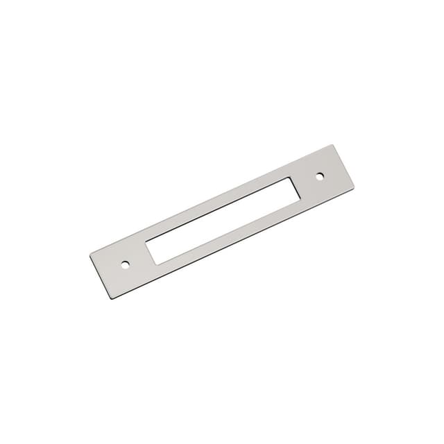 128mm Medora Rectangle Cabinet Pull Backplate, Polished Nickel