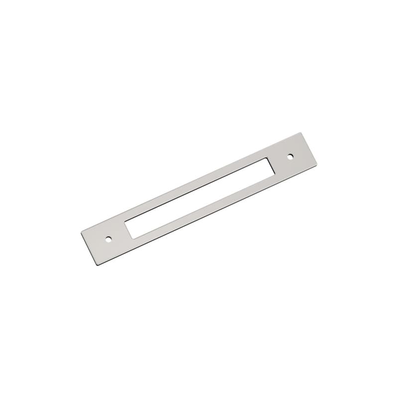 160mm Medora Rectangle Cabinet Pull Backplate, Polished Nickel