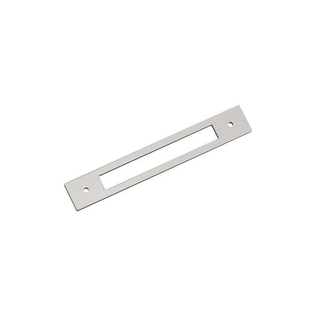 160mm Medora Rectangle Cabinet Pull Backplate, Polished Nickel