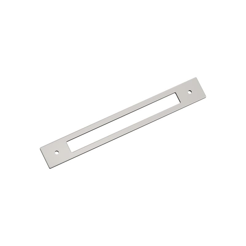 192mm Medora Rectangle Cabinet Pull Backplate, Polished Nickel