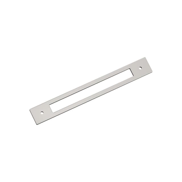 192mm Medora Rectangle Cabinet Pull Backplate, Polished Nickel