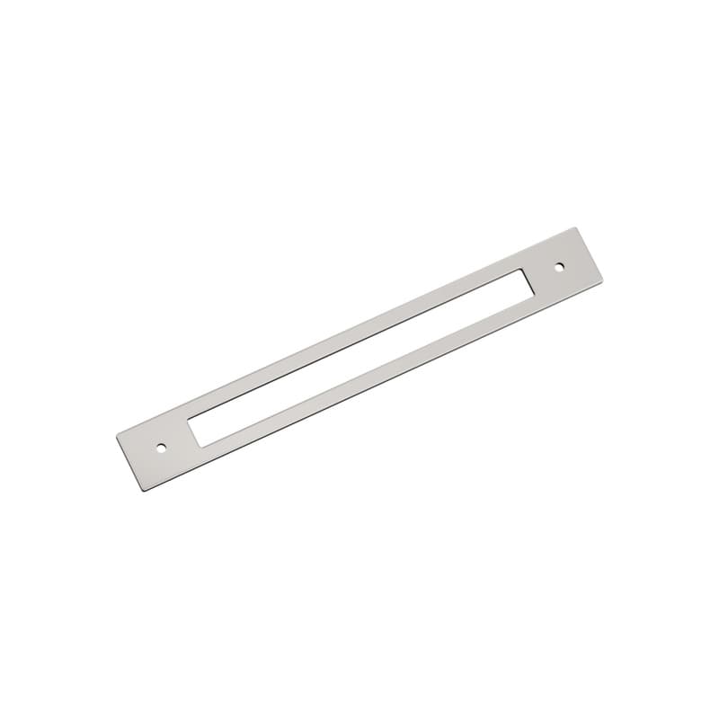224mm Medora Rectangle Cabinet Pull Backplate, Polished Nickel