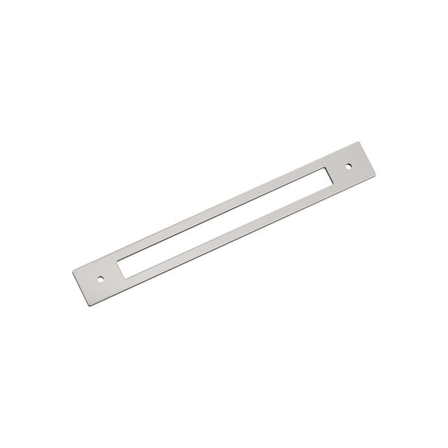 224mm Medora Rectangle Cabinet Pull Backplate, Polished Nickel