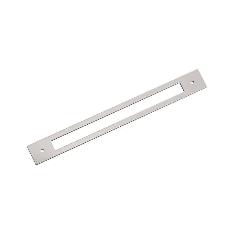 256mm Medora Rectangle Cabinet Pull Backplate, Polished Nickel
