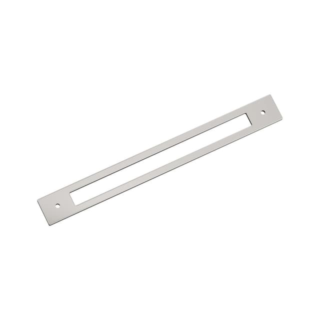 256mm Medora Rectangle Cabinet Pull Backplate, Polished Nickel
